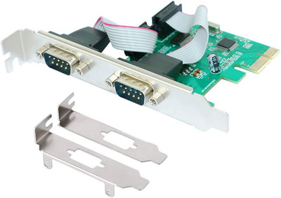 2-Port Pcie Serial Expansion Card with Industrial DB9 RS232 COM Ports, 16C550 UA