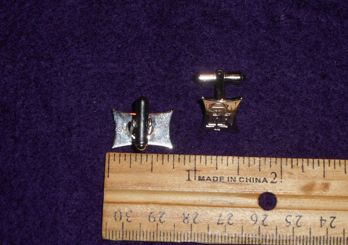 STERLING SILVER RELIGIOUS CATHOLIC CUFF LINKS: CROSS, DOVE,  MARKED JCC STERLING