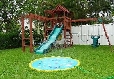 Little Lab Creations 67in-Diameter Sprinkle & Splash Party Pad Play Mat | Out...