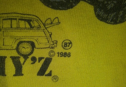 VINTAGE 80's 1986 JIMMY Z Sz L 2 Sided SURFING SKATEBOARD T-SHIRT HANG TEN