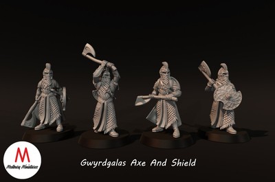 LOTR - Elven Gwyrdgalas Warriors Axe And Shield
