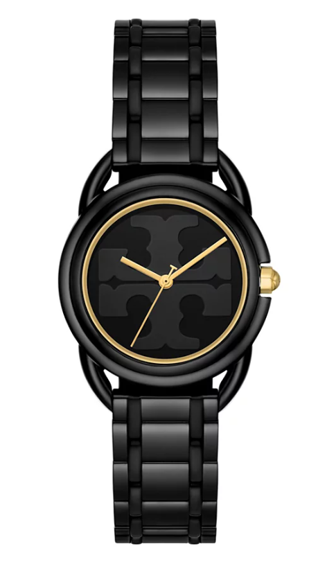 Pre-owned Tory Burch The Miller Black-tone Stainless Steel Bracelet Watch 32mm Tbw7225