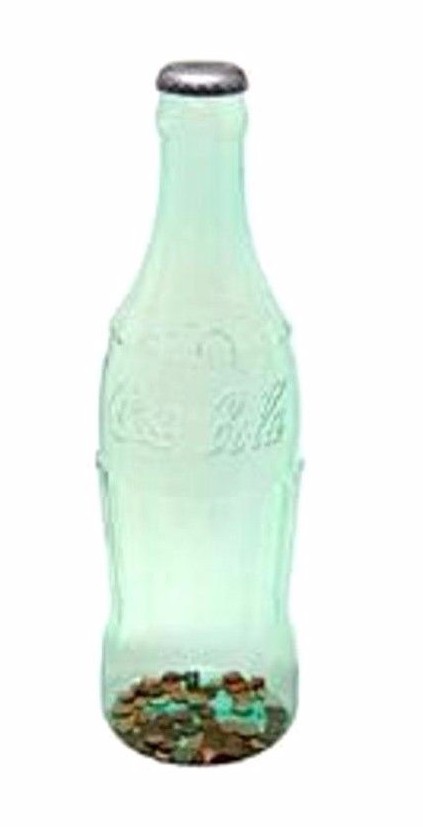 Coco-Cola Jumbo 22.5" Bottle Coin Bank Penny Nickel Dime Quarter Red or Green