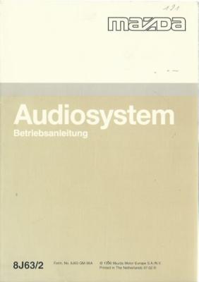 MAZDA AUDIOSYSTEM 3000 4000 2060 2062 Bedienungsanleitung 1996 Handbuch RN