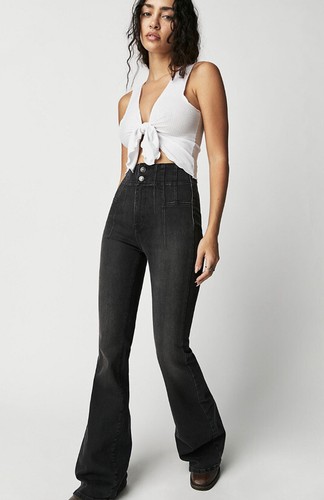 

Джинсы Jayde Free People с высокой посадкой , черные, Черный