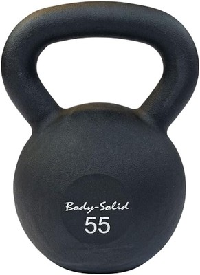 Body-Solid Matte Black Powder Coat Kettlebell with Kettle Grip Handle,55lb