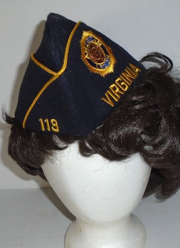 Vintage American Legion Hat Garrison Cap VIRGINIA 113, Size 7 1/2 -