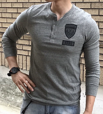 NWT M Express Men s Marled Patch Accent Long Sleeve AIRBORNE T