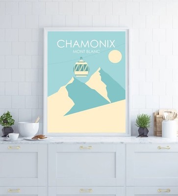 Chamonix Poster, Chamonix Mont Blanc Wall Art, Chamonix Wall Art