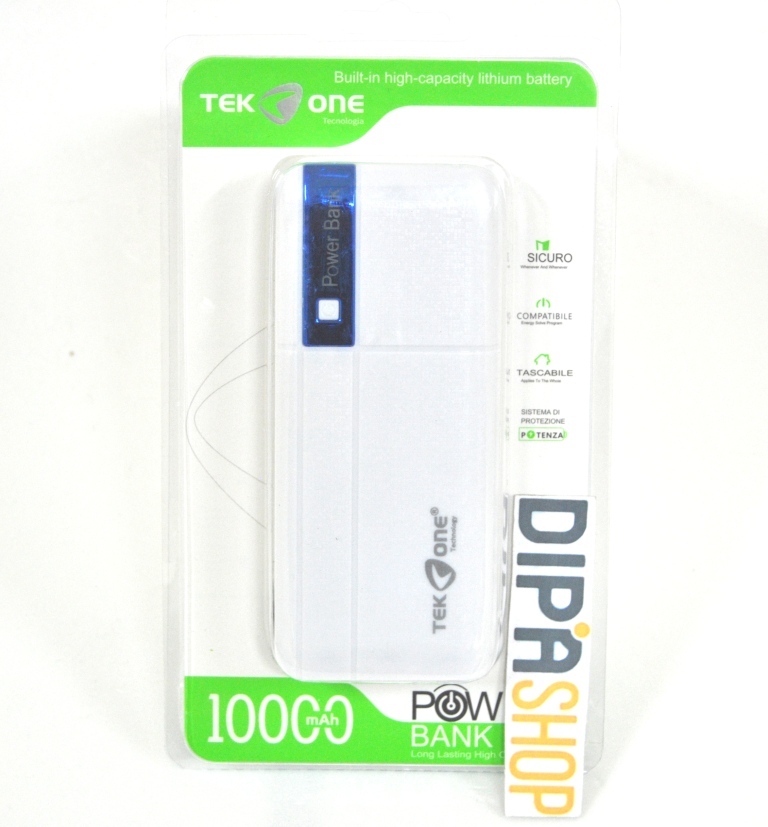 Batteria Esterna Power Bank Portatile TekOne 10000mah Smartphone Tablet Blu hsb