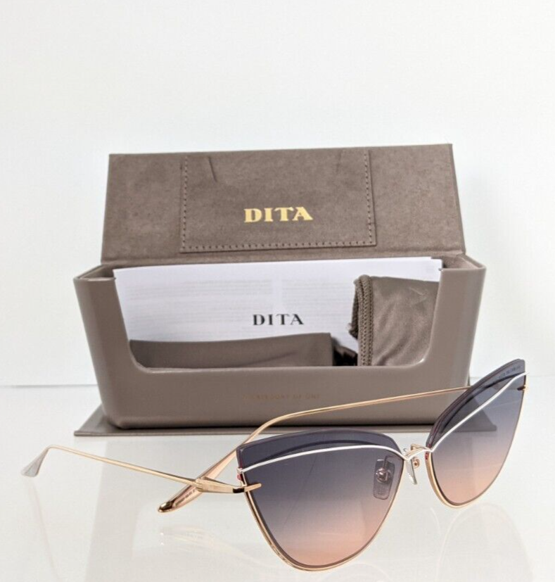 Pre-owned Dita Authentic  Sunglasses Interweaver Dts 527-63-03 Rose Gold Frame In Grey & Pink