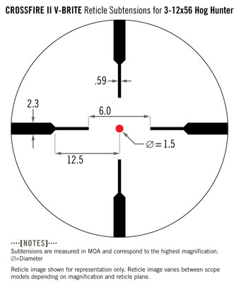 Vortex Crossfire II (CF2-31049) 3-12x56mm Hog Hunter Riflescope V-Brite Reticle