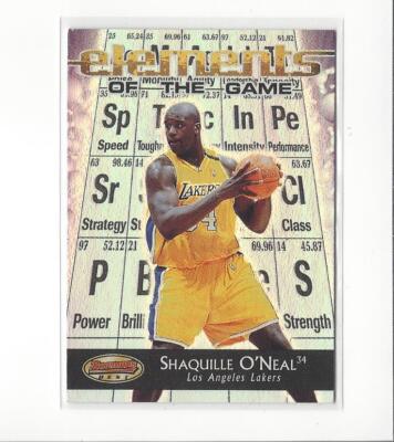 2000-01 Bowman's Best Elements of the Game #EG1 Shaquille O'Neal Lakers