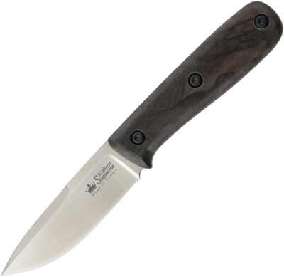 Kizlyar Colada Brown Walnut Handle AUS-8 Stainless Fixed Knife w/ Sheath 0113