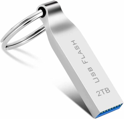 2TB USB Flash Drive, 2000GB Metal Thumb Drive with Waterproof and Shockproof