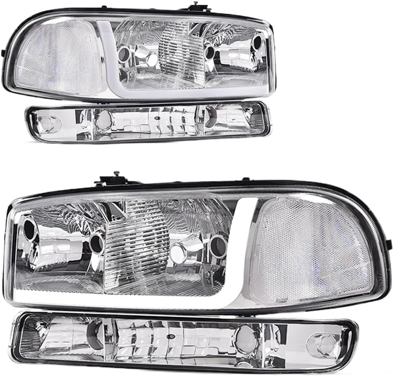 LED Headlights Left Right for 1999-2007 GMC Sierra 2000-2006 Yukon XL 1500 2500