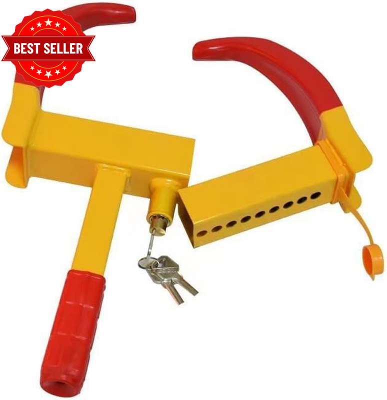Heavy Duty Wheel Clamp Lock Vehicle Caravan Car Security Anti-Theft with 2 Keys,