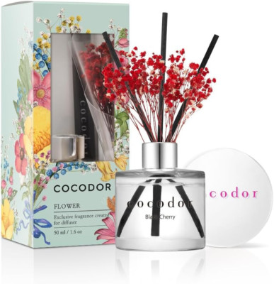 COCODOR Mini Flower Reed Diffuser/Black Cherry / 1.6Oz(50Ml) / 1 Pack/Fragrance 