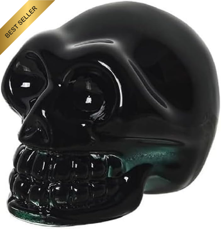2 Inch Black Skull Figurine Decor Ornament, Multi-Size Accessory for Bathroom Ho