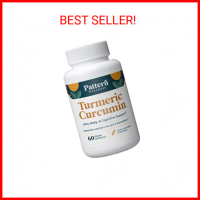Pattern Wellness Turmeric Curcumin - 1300mg - 95% Curcuminoids with Bioperine Bl