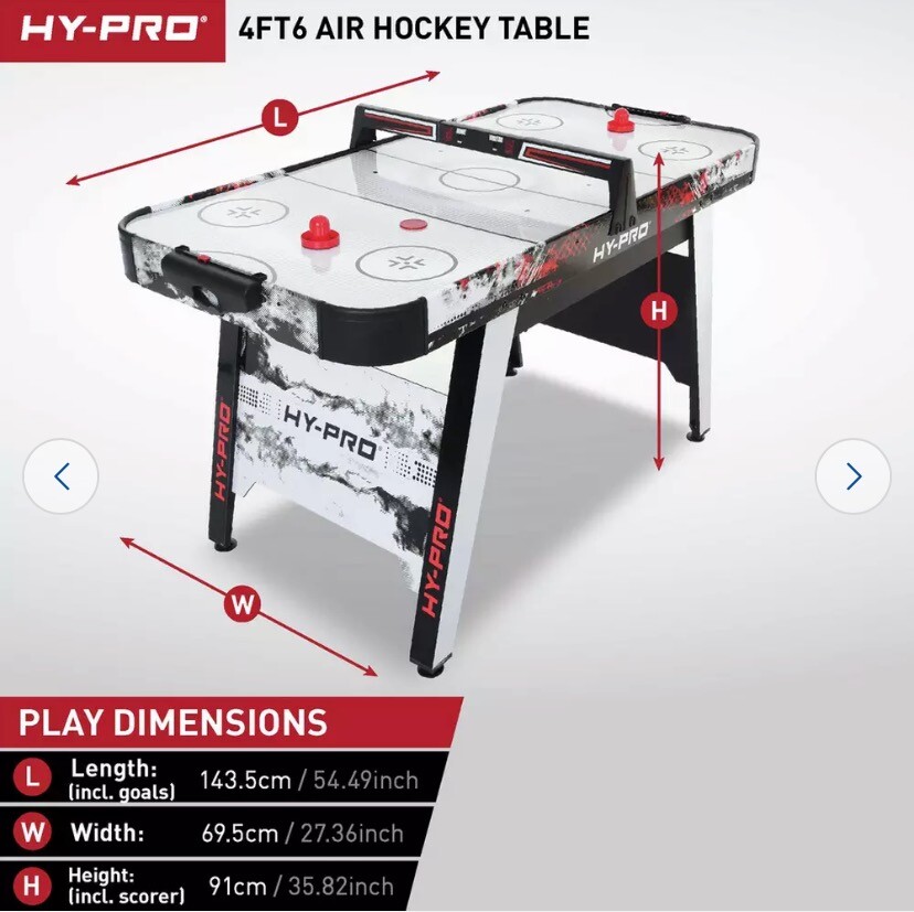 HyPro 4ft 6in Air Hockey Table with LED Score BaR in Paisley
