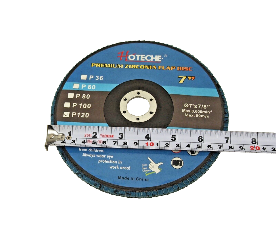 Lot of (10) Premium Zirconia Flap Disc Grinding Wheel 7" x 7/8" 120 Grit 7103712