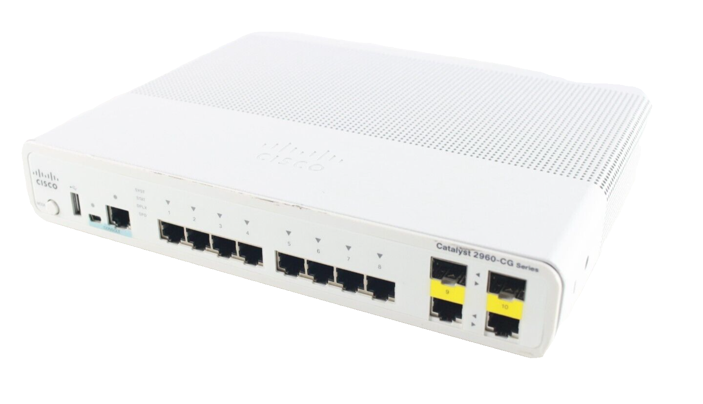 Cisco Catalyst 2960-CG Series 8 Port Gigabit Switch WS-C2960CG-8TC-L (FF) | eBay Cisco Catalyst 2960-CG Series 8 Port Gigabit Switch WS-C2960CG-8TC-L (FF) | eBay