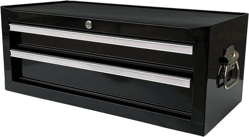 Industrial 2 Drawers Portable Metal Intermediate Box, 26" Middle Tool Chest Cab