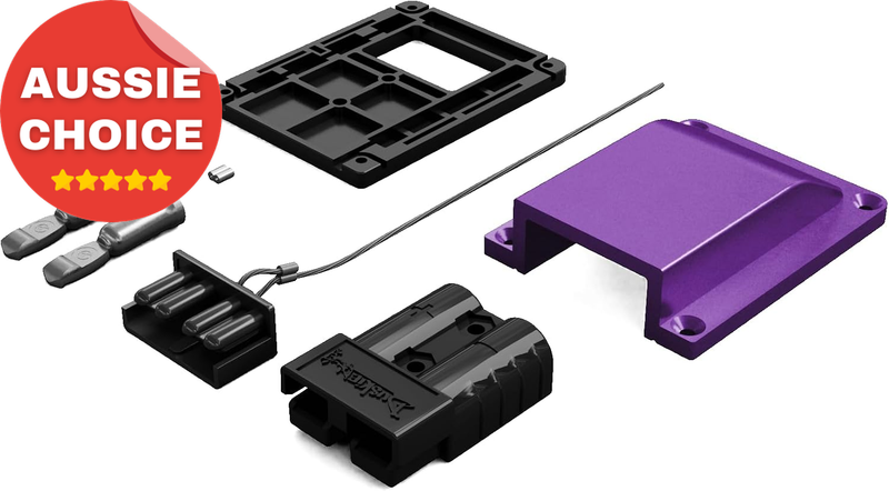 50A DC Power Plug Housing Kit Flush Mount Quick Connect Cover 12V 4WD Purple