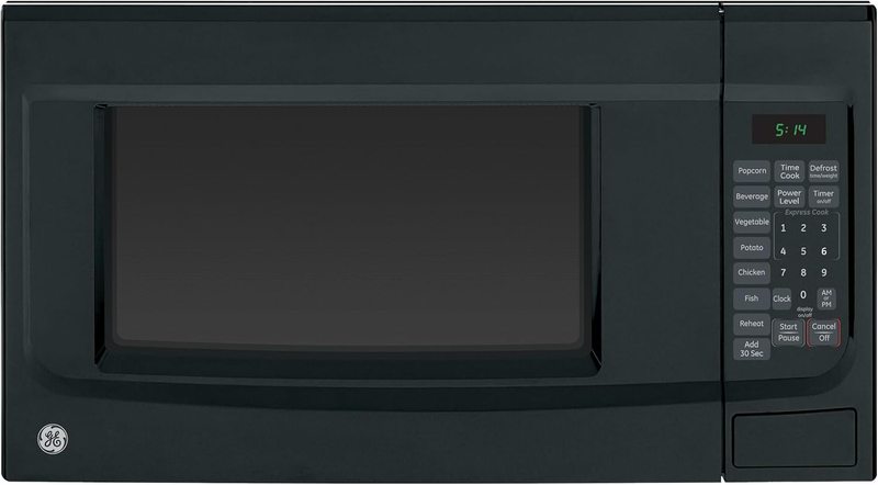 GCST14S1WBB Microwave Oven, 1,100-Watt 7 Auto Cooking Settings, Child-Lock Technology, Kitchen Essentials for the Countertop, Dorm Room or Apartment, 1.4 Cu. Ft, Black