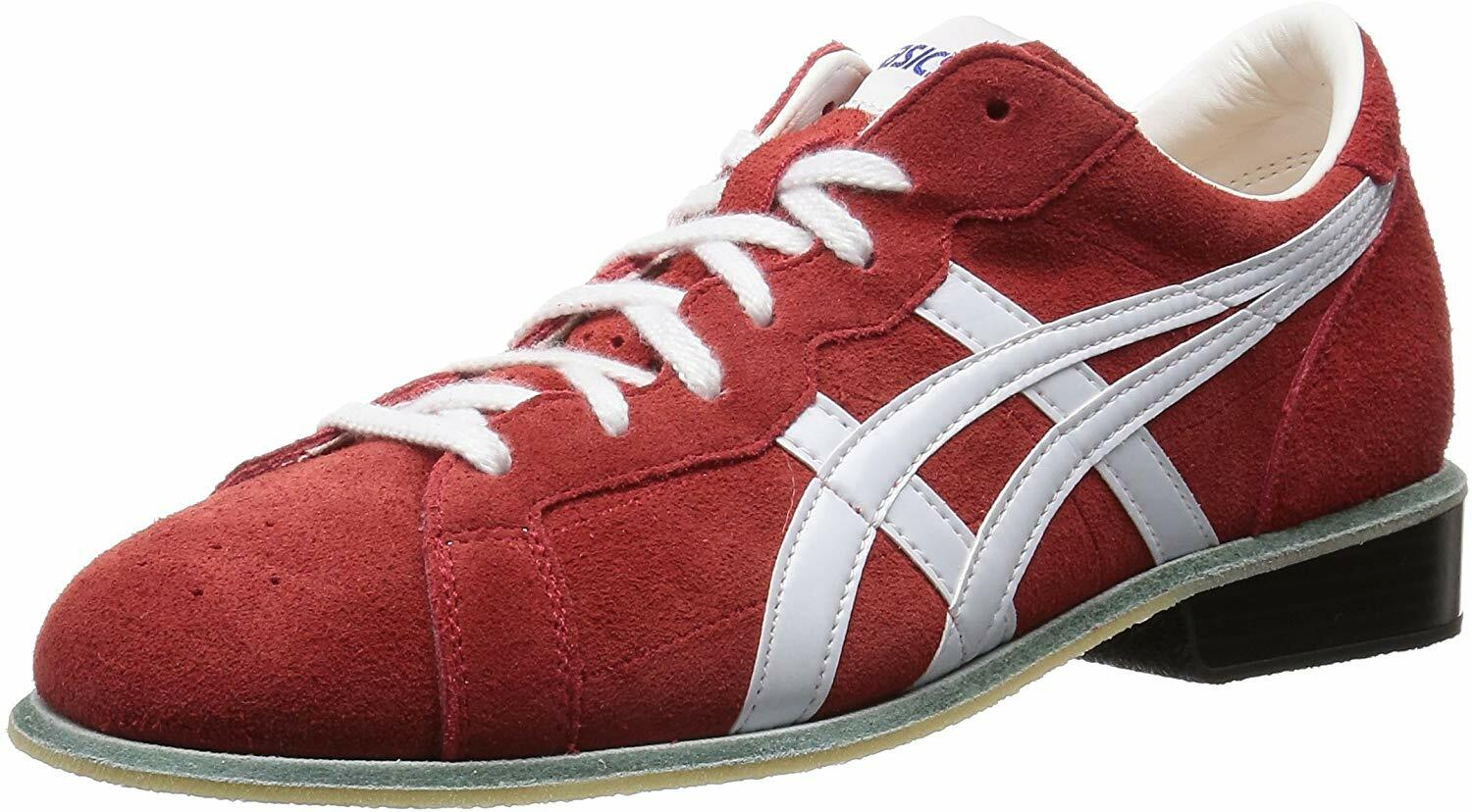 ASICS Weight Lifting Shoes 727 Red White Leather TOW727 ASICS Weight Lifting Shoes 727 Red White Leather TOW727