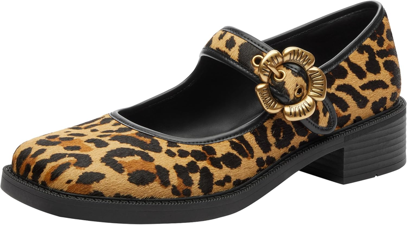 Coach Womens Tea Rose Mary Jane in Leopard Print