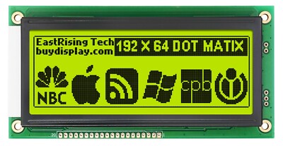 Low-Cost 19264 192x64 Graphic LCD Module Display Yellow Black Color