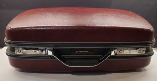 Vintage Samsonite Silhouette Burgundy Red Hard Case Suitcase
