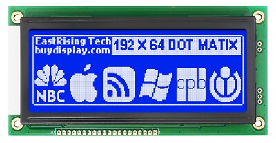 Low-Cost 19264 192x64 Graphic LCD Display Module Blue White Color