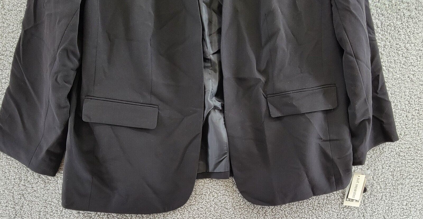 Bar III Trendy Plus Size Open-Front Blazer Women's 2X Black Flap Pockets L/S - Picture 3 of 18