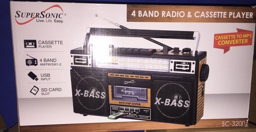Supersonic SC3200WOOD Retro 4 Band Radio And Cassette Player