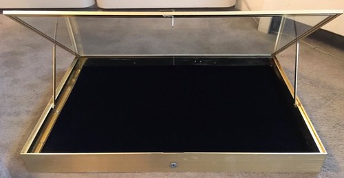 2 Gold Plated Allstate Jewelry Display Cases With Black Velvet Padding