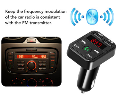 Bluetooth 5.0 Wireless FM Transmitter Hands-free Radio AUX Adapter USB Car Kits