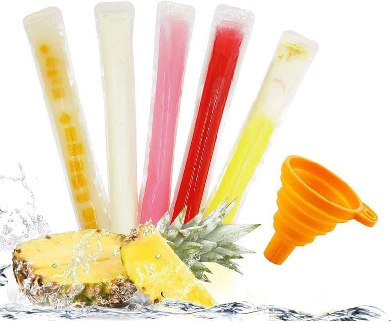 160 Disposable Ice Popsicle Mold Bags| BPA Free Freezer Tubes with Zip Seals | f