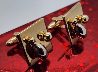 Vintage OXFORD Cufflinks 3D BOWLING Ball & Pin Gold Tone / Silver Tone MCM