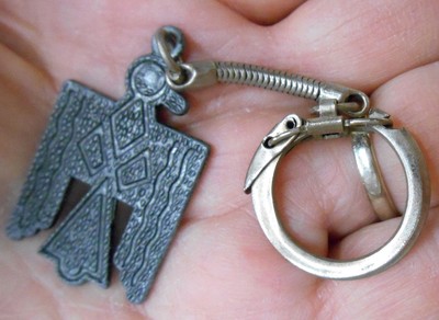 VINTAGE THUNDERBIRD METAL KEY CHAIN KEYCHAIN AMERICAN INDIAN TOTEM  #3