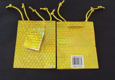 10 Paper Gift Bags with Handles Craft Wedding Holiday Party Supply 