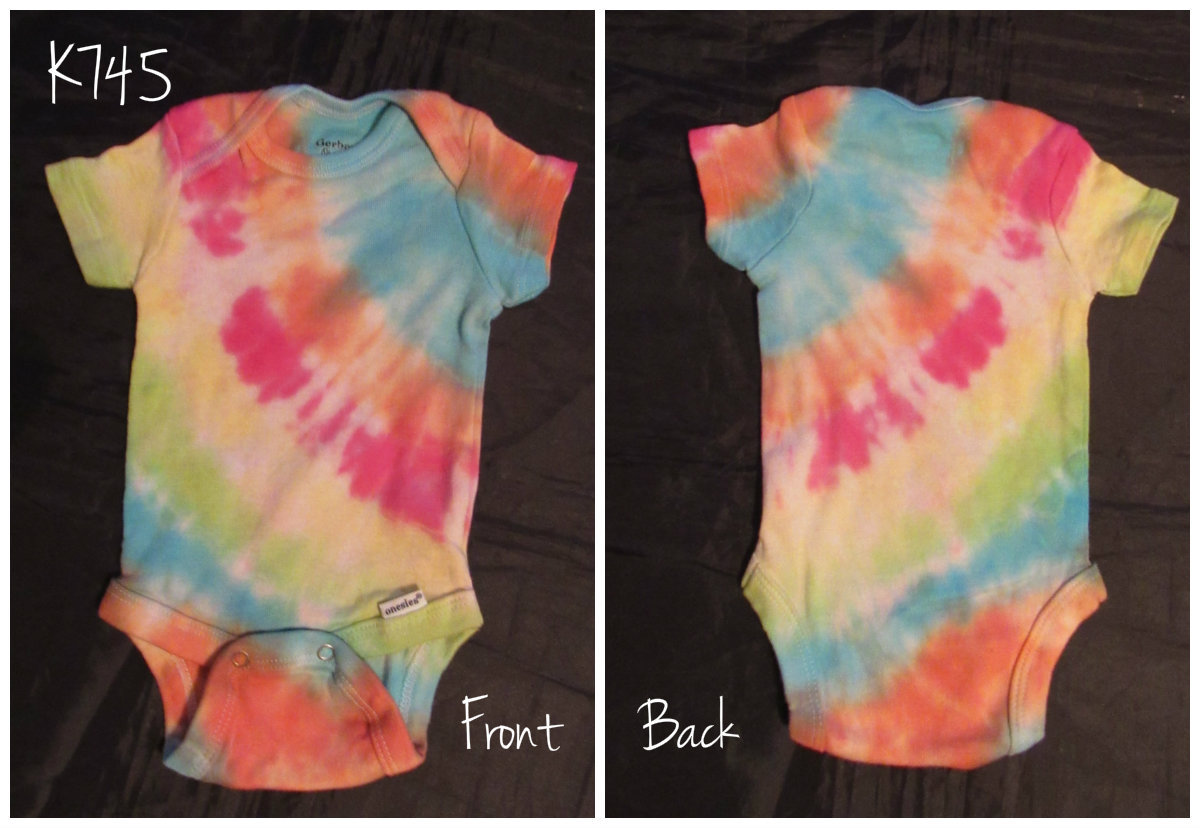 Reborn baby doll clothes (1) tie dye Newborn organic Gerber onesie bodysuit OOAK