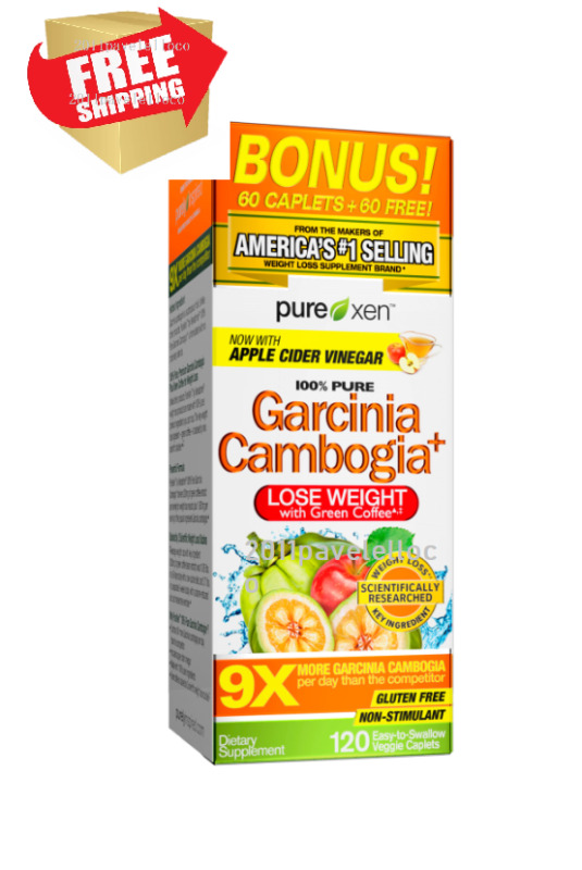 Pure Xen 100% Pure Garcinia Cambogia+ Lose Weight ** 120 Veggie Caplets **