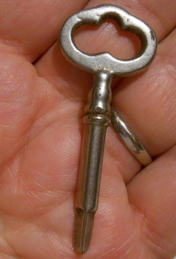 Vintage Old Antique Singer Sewing Machine Cabinet 3 Sided Key Triangle Nickel #2