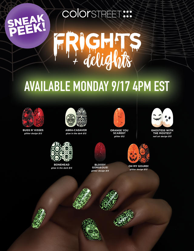 🎃 COLOR STREET RETIRED HALLOWEEN 100% nail polish strip NIB Glitter GOTH 👻