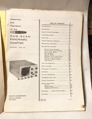 HEATHKIT HO-13 HAM-SCAN PANORAMIC ADAPTER MANUAL