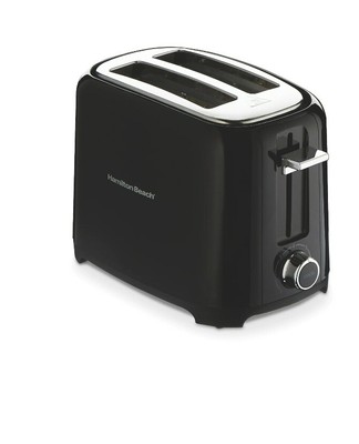 Hamilton Beach 2 Slice Toaster, Extra-Wide Slots, Chrome-Plated Lever, Black, 22