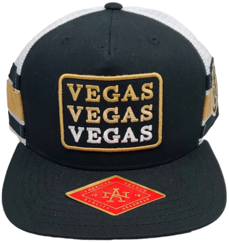 Las Vegas Golden Knights Snapback Trucker Mesh Flat Bill Striped